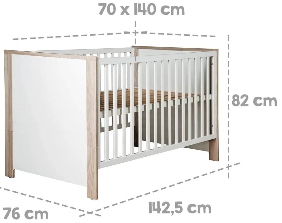 Postieľka v bielo-prírodnej farbe 70x140 cm Olaf – Roba
