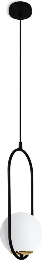 Závesné svietidlo Florence, 1x biele sklenené tienidlo, b/g, U