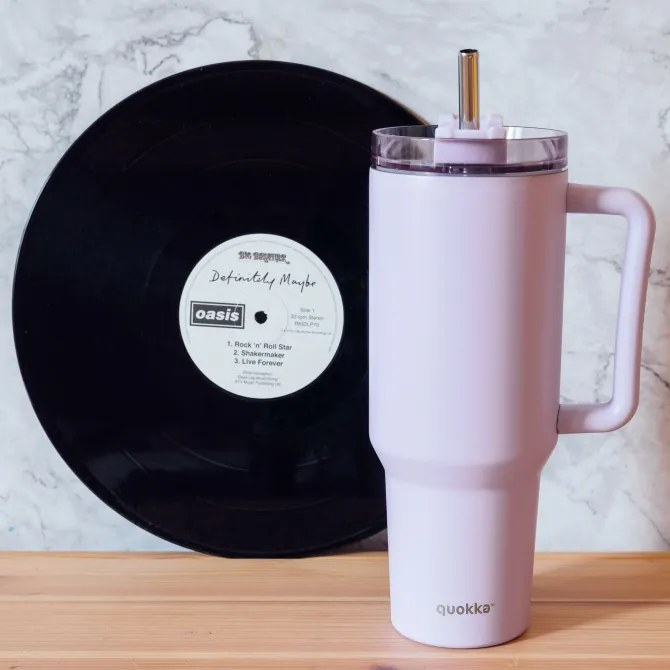 Nerezový termohrnček so slamkou Stream Purple 1200 ml