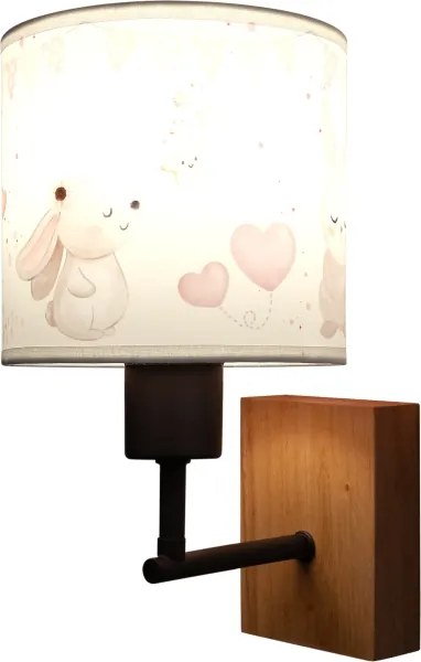 BRILAGI - Nástenné svietidlo BOBO WOOD 1xE27/25W/230V dub/čierna/krémová/králičky