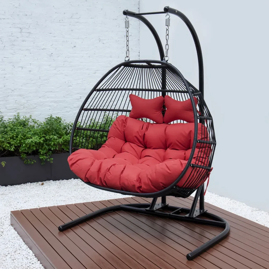 PROXIMA.store - Šnúrkové záhradné hojdacie kreslo GARDEN II FARBA: zelená