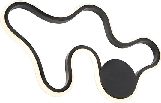 Moderná nástenná lampa čierna vrátane LED - Plomp