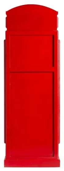 furniture-nabytek.cz - Masívna vitrína London police v červenej farbe, lakovaná, z mangového dreva – 64×40×185 cm