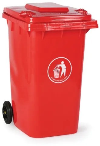 Plastová popolnica na triedený odpad 240 litrov, červená