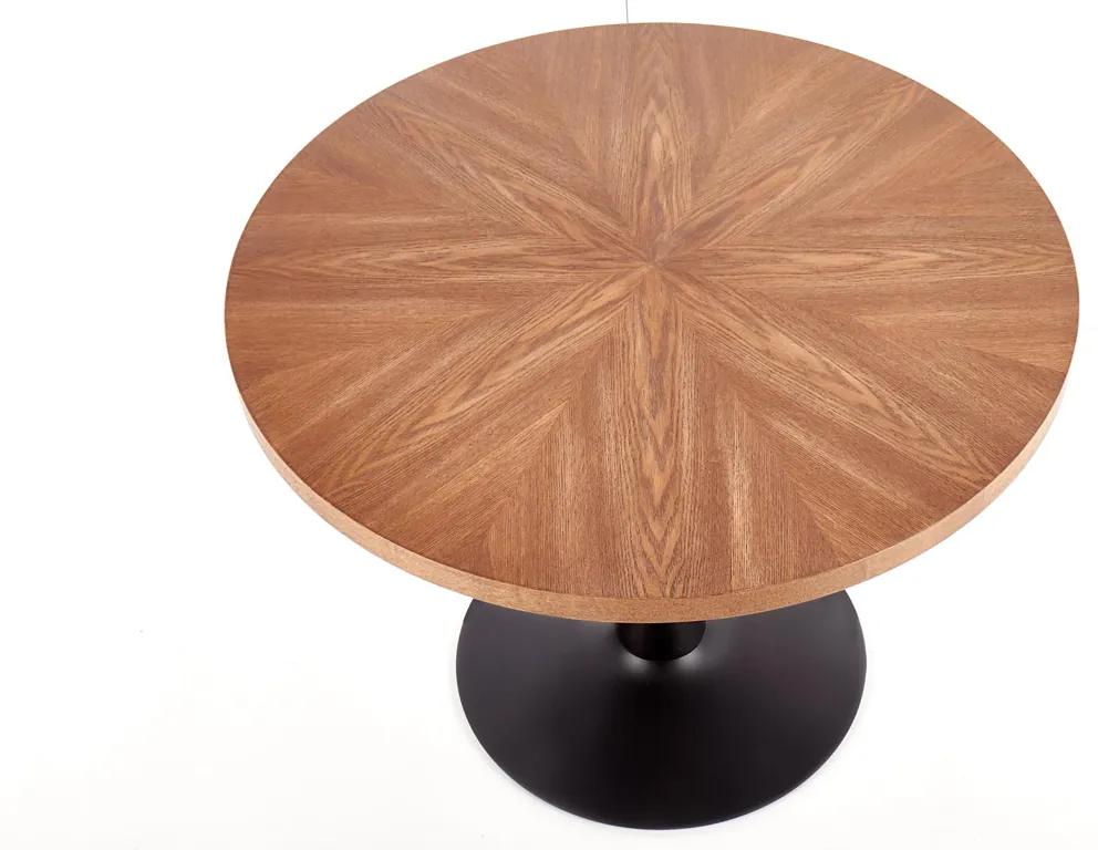 Okrúhly jedálenský stôl Carmelo - orech / čierna