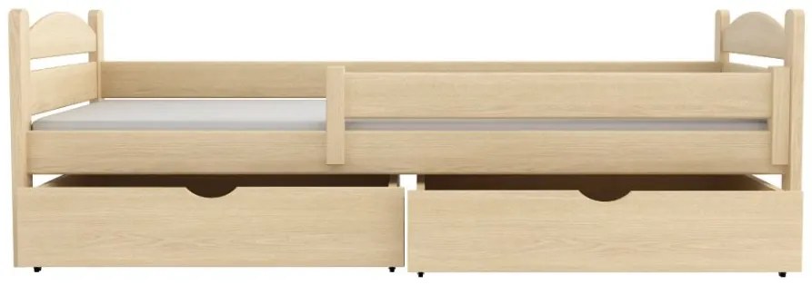 Detská posteľ z masívu borovice ELENA so šuplíkmi - 200x90 cm - PRÍRODNÁ BOROVICA