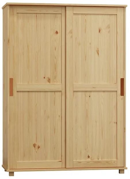 Skriňa Zoom, s posuvnými dverami, široká, bez úchytu - ZOB12: Biela 160cm