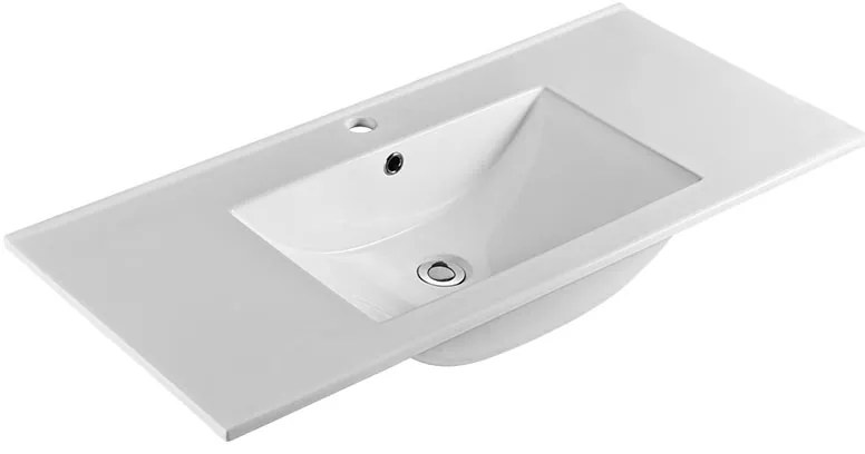 Mereo Mailo, kúpeľňová skrinka s keramickým umývadlom 101 cm, dub Riviera, , chróm madlo, MER-CN527