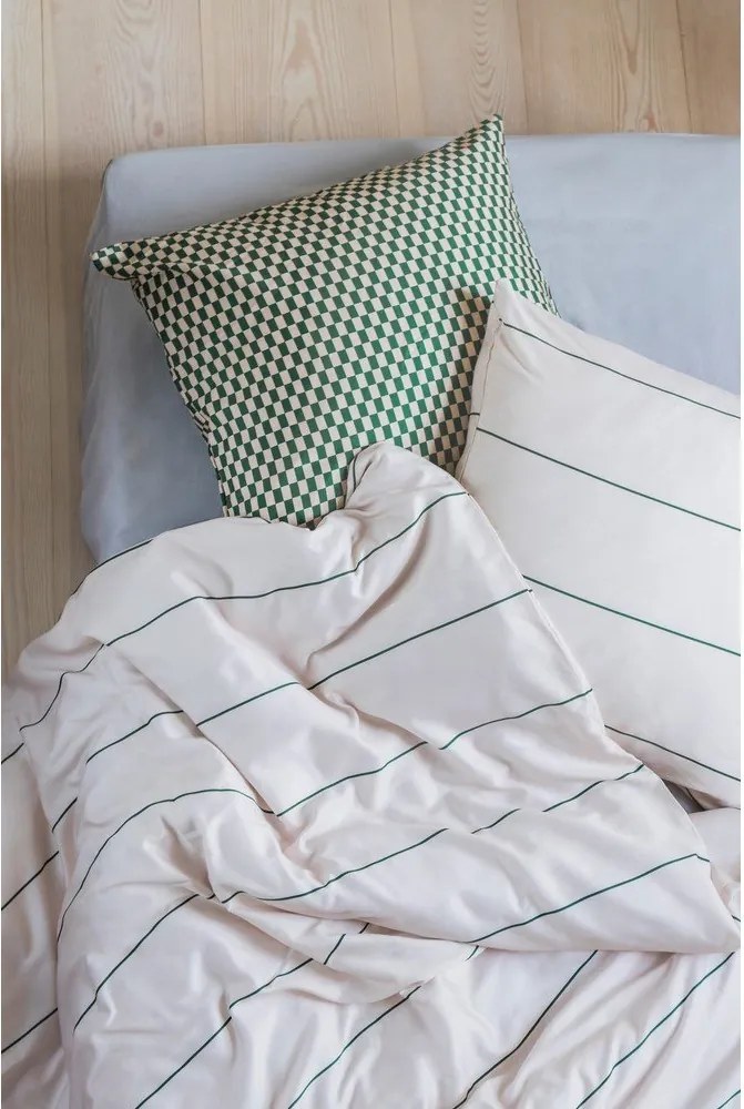 Béžové obliečky na jednolôžko z bavlneného saténu 140x200 cm Align – Mette Ditmer Denmark