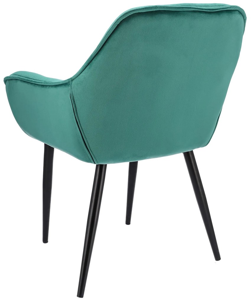 Dekorstudio Zamatová jedálenská stolička LARGO tmavo zelená