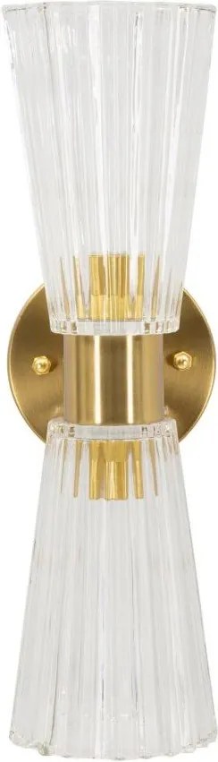 Sklenené nástenné svietidlo v zlatej farbe Prague – Mauro Ferretti