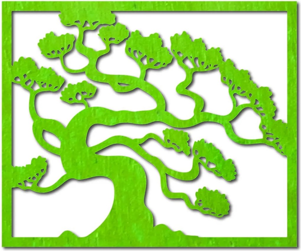 SENTOP | Drevený obraz na stenu strom bonsai z preglejky topoľ DRAZSKA I 3D HODINY PR0214 HEU+