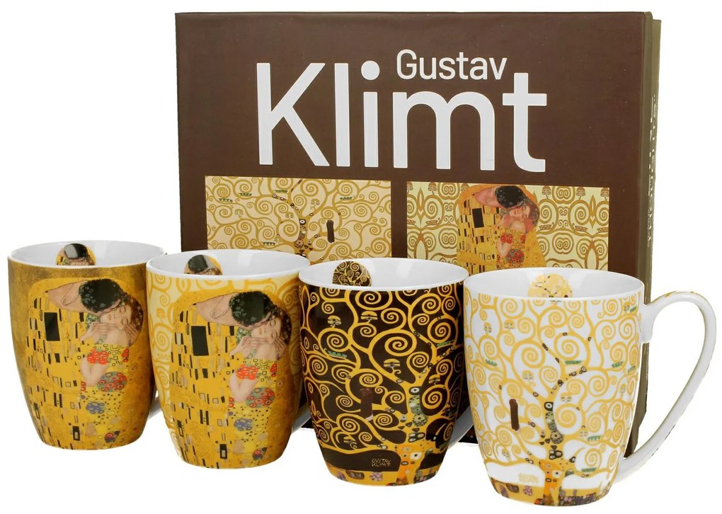 Porcelánový hrnček Klimt 350 ml sada 4ks