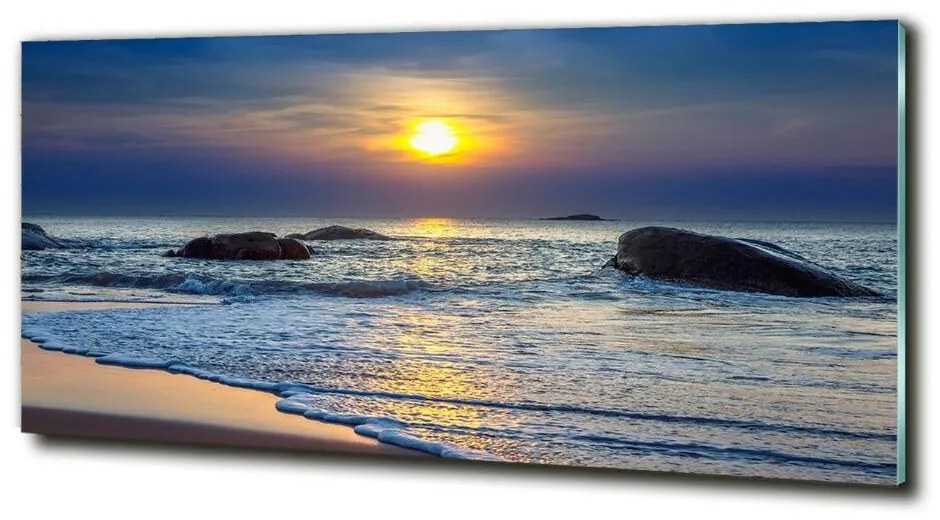 Foto obraz sklenený horizontálne Západ slnka mora cz-obglass-125x50-47734929