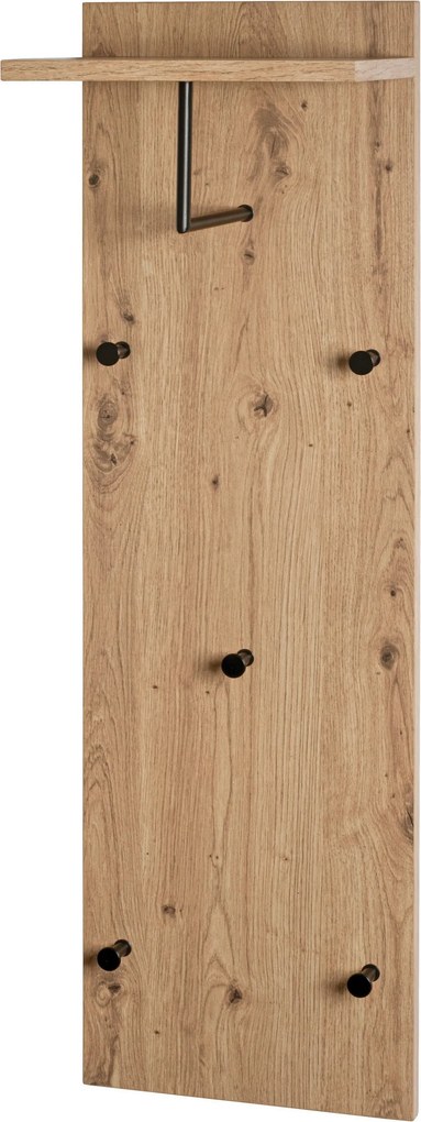 XXXLutz VEŠIAKOVÝ PANEL, čierna, farba duba, 30/100/20 cm - Vešiakové steny - 001931106504