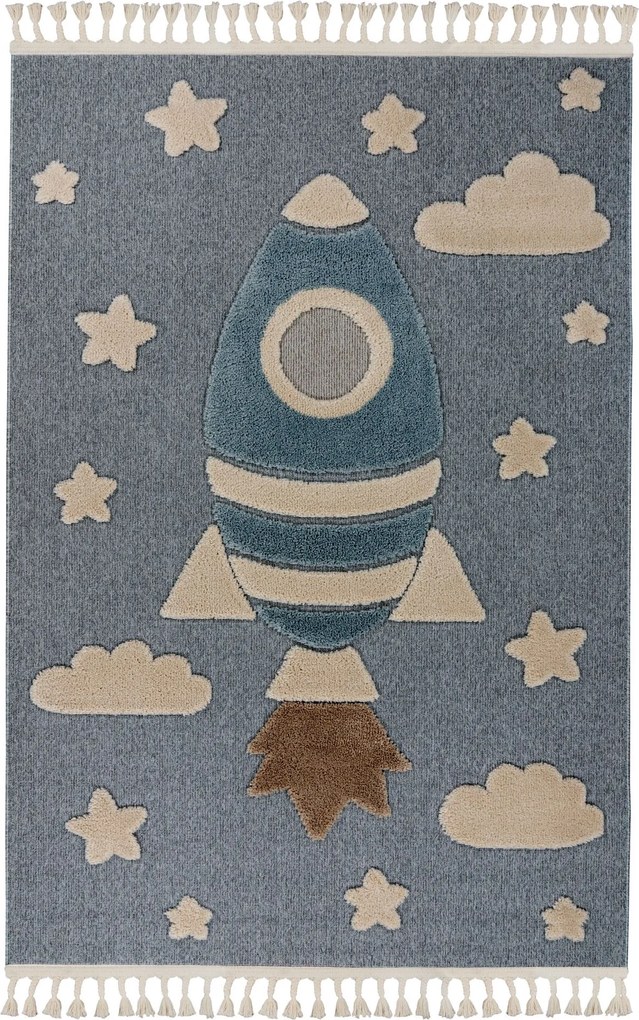 Detský kusový koberec My Fano 391 Spac, 160x230, modrá, detská izba, Obsession