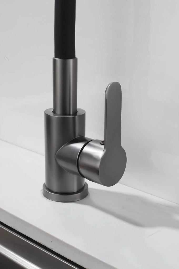 Gamma Flex 4000, stojanková drezová batéria s flexibilným ramenom, 2-funkčný výtok, čierna-grafitová, GMA-BFX-4000GM