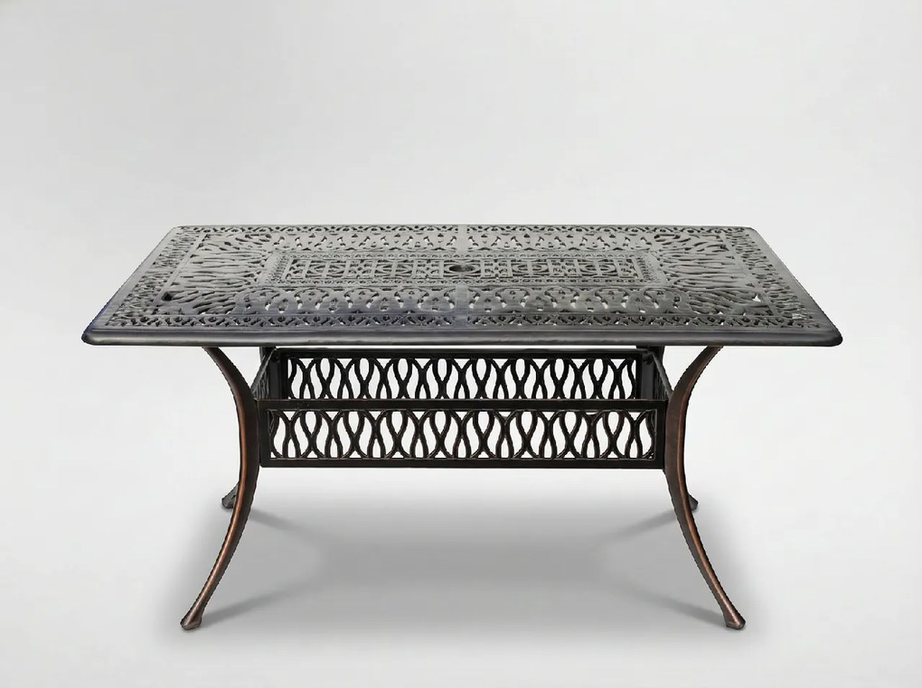 Garden Line Hliníkový stôl „HASTINGS“ v antickom bronzovom prevedení 150 x 90 x 73 cm *4089