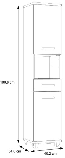 Kúpeľňová skrinka VENOM antracit/hnedá