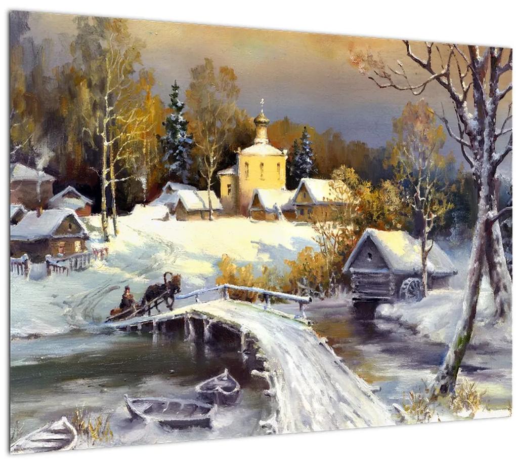 Obraz - Zimné mestečko (70x50 cm)