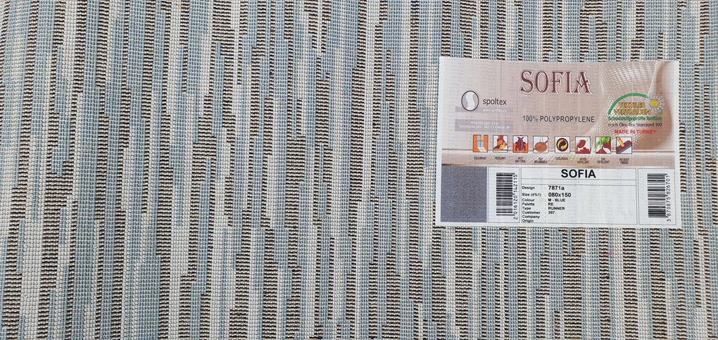 Spoltex, Kusový koberec Sofia blue 7871 A, 240x340, modrá, kancelária