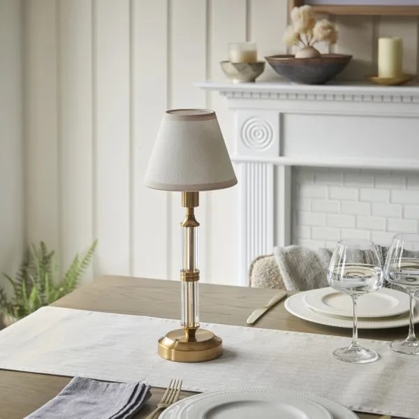 Endon 114849 - LED Stm. nabíjacia stolná lampa MORTON LED/1,5W/5V mosadz/béžová