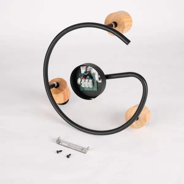 Brilagi - Bodové svietidlo BASKLITE 3xE27/15W/230V drevo/čierne