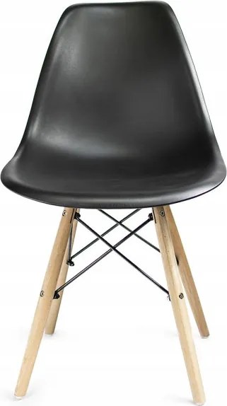 Jedálenská stolička EVA čierna / naturálne nohy
