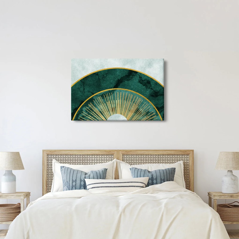 Obraz - Tvary so zlatou textúrou (90x60 cm)
