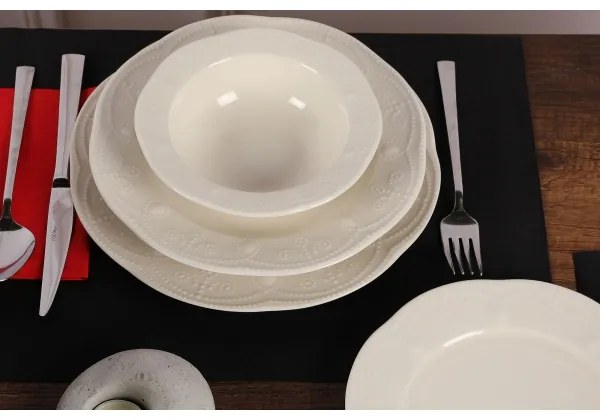 24-dielna jedálenská súprava biela/porcelán