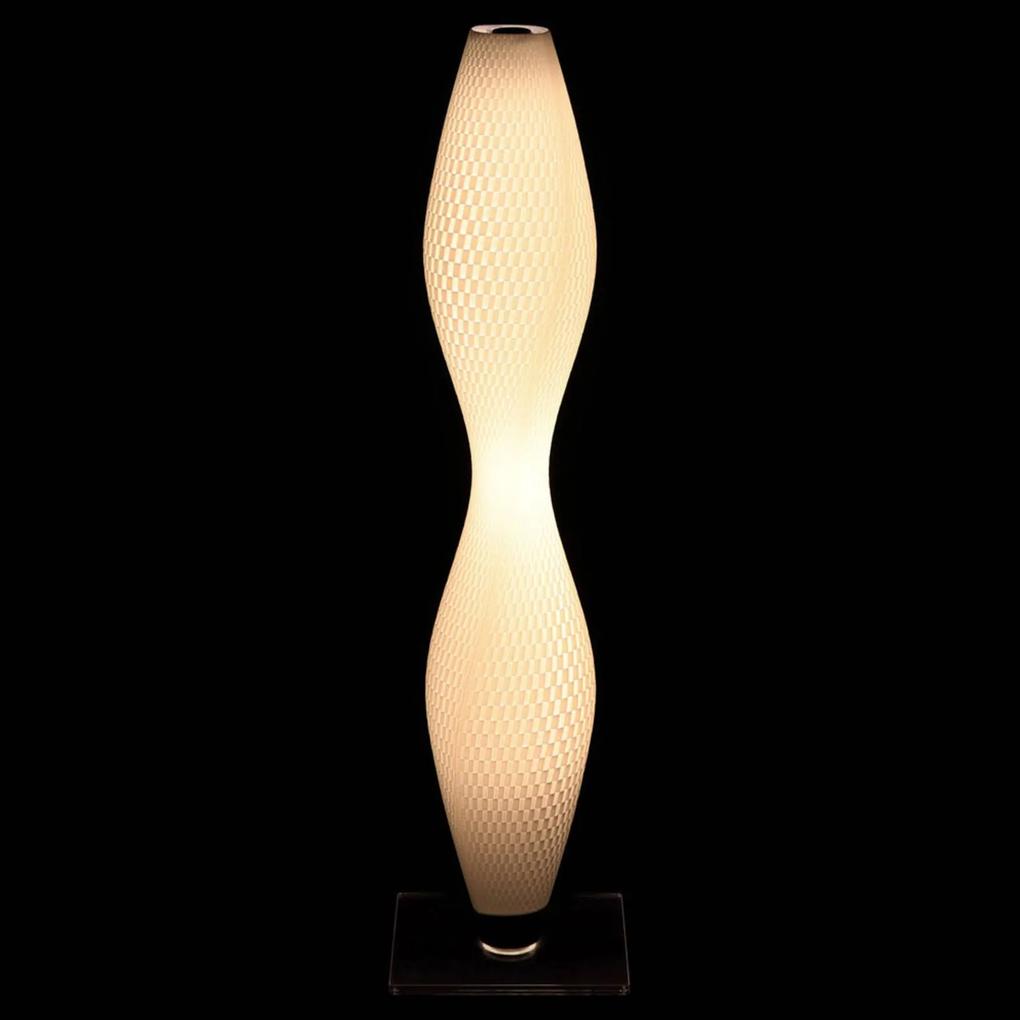 Stojaca LED lampa Flechtwerk Láva, 75 cm, biela