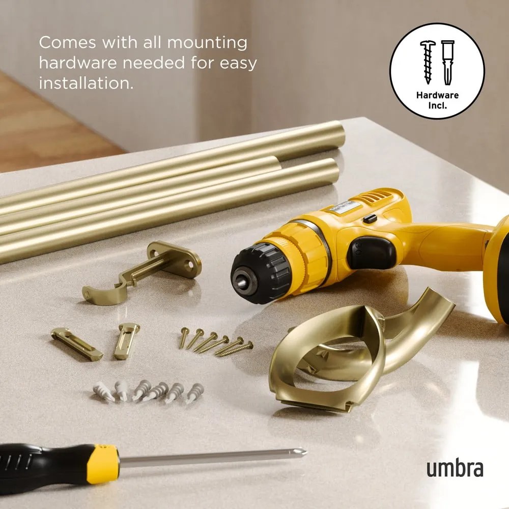 Oceľová roztiahnuteľná garniža 107 - 305 cm Loop – Umbra