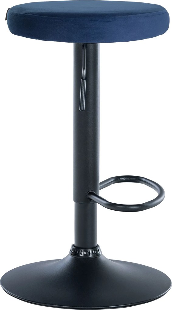 Barová stolička Ponte - zamat, čierny rám - Modrá