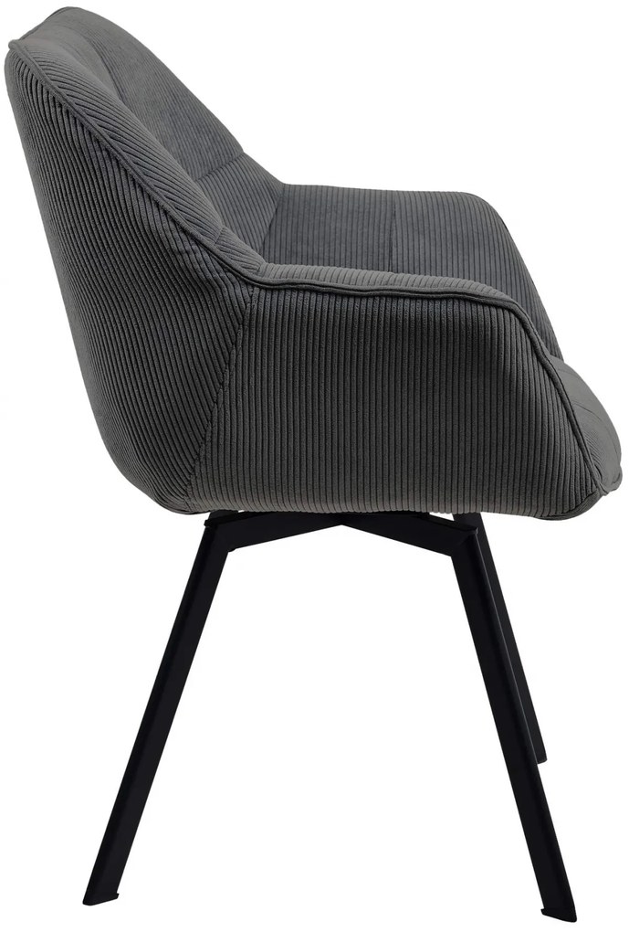 Jedálenská stolička Jordi Cord - tmavo šedá