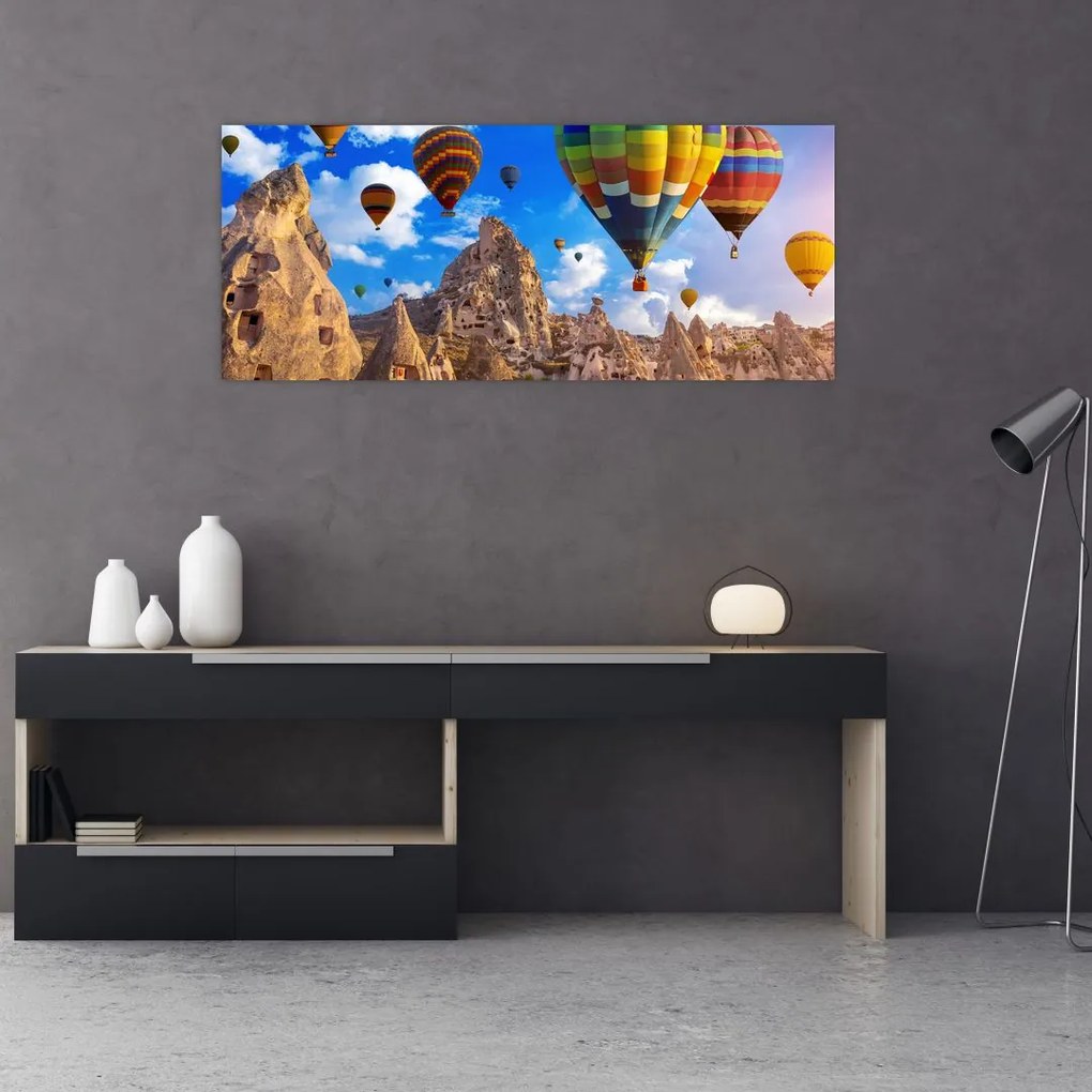 Obraz - Teplovzdušné balóny, Cappadocia, Turkey. (120x50 cm)