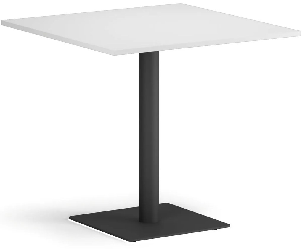 Konferenčný stolík ENZO, 80x80 cm, čierna podnož, biela