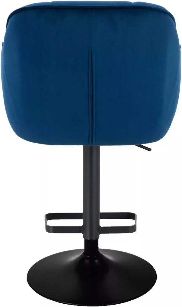 LuxuryForm DESIGN Barová stolička AVOLA VELUR na čiernom tanieri - modrá