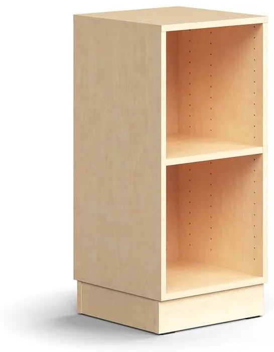 Knižnica QBUS, 1 polica, so soklom, 868x400x400 mm, breza
