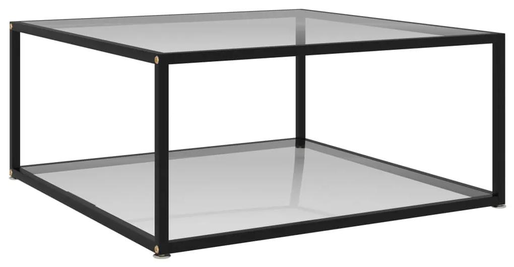 Konferenčný stolík, priehľadný 80x80x35 cm, tvrdené sklo