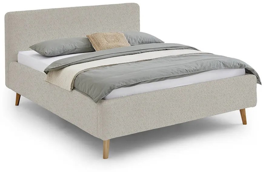 Dvojlôžková posteľ taupe s úložným priestorom 140 x 200 cm fleece béžová MUZZA