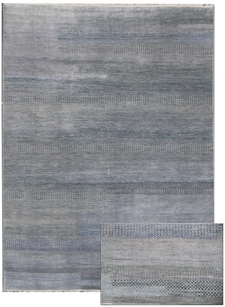 Diamond Carpets koberce Ručne viazaný kusový koberec Diamond DC-MCN Silver / light blue - 160x230 cm