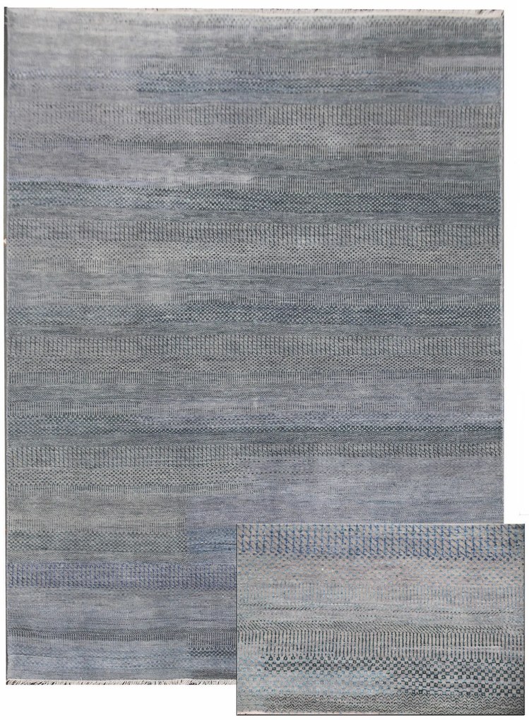 Ručne viazaný kusový koberec Diamond DC-MCN Silver / light blue, 275x365, šedá, chodba / predsieň, Diamond Carpets India