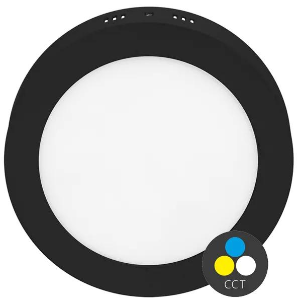 ECOLITE Stropné bodové LED svietidlo LADA 2, 22,5 cm, IP20, 18W, 1550lm, čierne