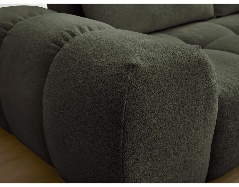 Zelená ženilková rozkladacia/s úložným priestorom rohová pohovka (pravý roh/do L) Everest – Bobochic Paris