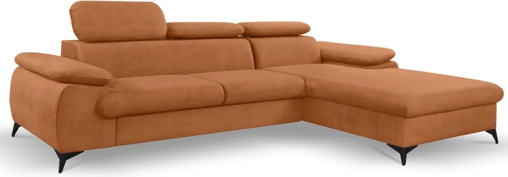 Rohová sedacia súprava Scala, hrdzavá látka, pravý roh