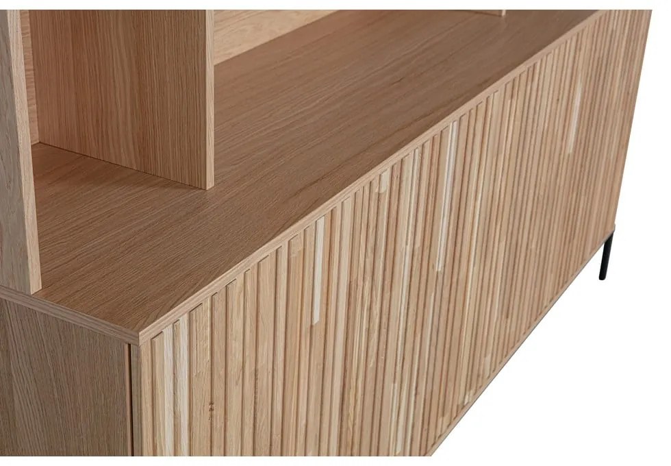 Knižnica z dubového dreva v prírodnej farbe 200x150 cm Gravure – WOOOD