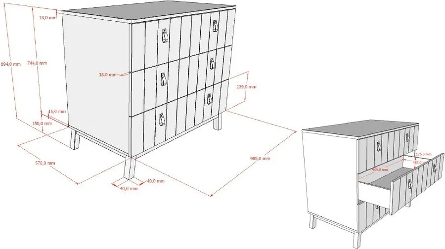 Béžová detská komoda 98,5x89x57 cm Sezane – Vipack