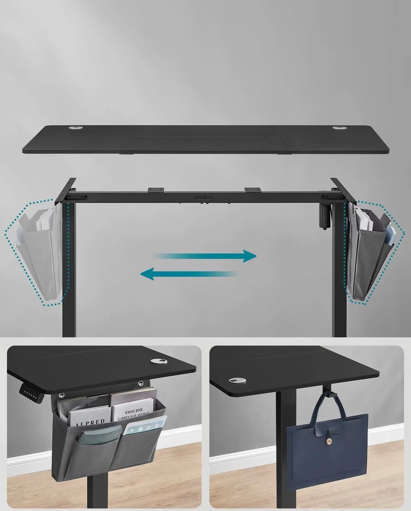 Elektricky nastaviteľný písací stôl Vasagle Foral 140 cm čierny