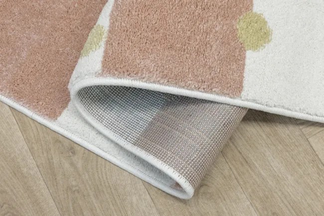 Koberec LIMA M044A krémový / ružový / zlatý polkruh