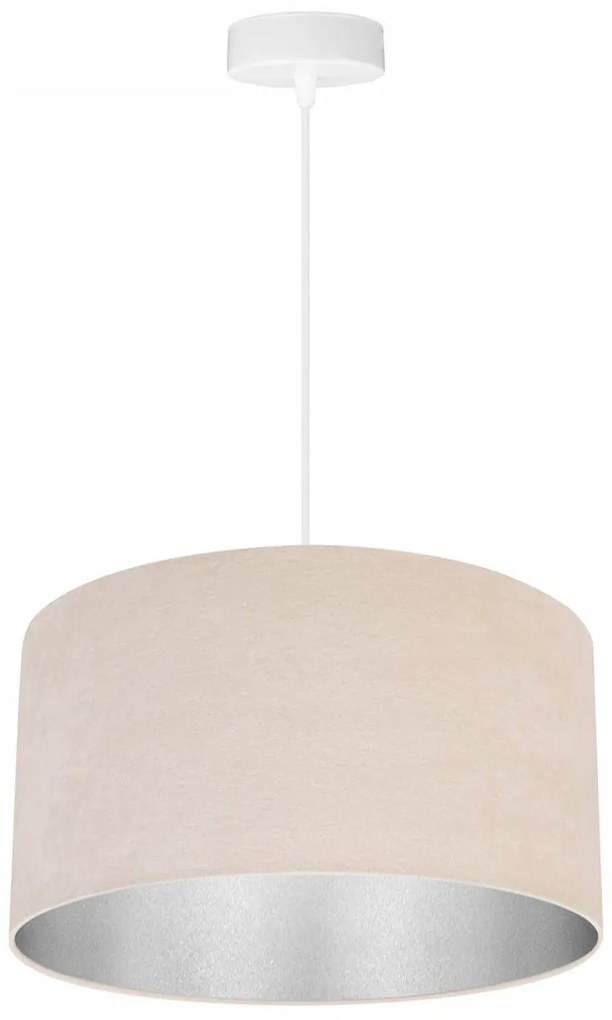 Závesné svietidlo Mediolan, 1x svetlobéžové/chrómové textilné tienidlo, (výber z 2 farieb konštrukcie)
